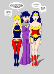 black_hair blonde_hair cleavage dc_comics expressionless female_only femdom femsub medulla mike184 resisting standing standing_at_attention super_hero tech_control text western whitewash_eyes wonder_girl wonder_woman
