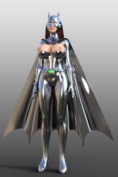  3d barbara_gordon batgirl batman_(series) breasts cape dc_comics drone female_only fembot femsub graybot high_heels robot robotization solo standing standing_at_attention super_hero tech_control theheckle western whitewash_eyes 