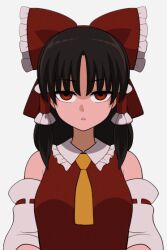  animated animated_gif bare_shoulders bouncing_breasts breasts brown_eyes brown_hair empty_eyes erect_nipples expressionless hair_buns hair_ribbon open_mouth reimu_hakurei shrine_maiden signal_mass touhou 