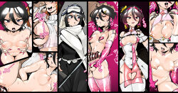  bald beard black_hair bleach breasts censored charm_(spell) cover dark_skin enemy_conversion femsub kissing maledom manzoku1pon multiple_girls multiple_subs nipples nude one_eye_open orihime_inoue penis pepe_waccabrada rukia_kuchiki short_hair small_breasts sweat white_hair 