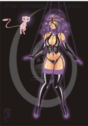  boots breasts dollification expressionless femsub gloves human_puppet large_breasts long_hair messy_hair mew nintendo opera_gloves original pokemon pokemon_(creature) puppet purple_hair sigfried028 spiral_eyes symbol_in_eyes thigh_boots thighhighs twintails watermark 
