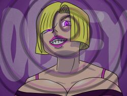  blonde_hair bra breasts claire_(lewd_rays) hypnotic_eyes lewd_rays original pov_sub spiral 