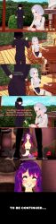  aaliyah_ward_(anoni_hypno) absurdres anoni_(anoni_hypno) anoni_hypno black_hair censored clothed confused cum cum_in_mouth dialogue dildo english_text eye_roll femsub hair_covering_both_eyes long_hair maledom mous_carter_(anoni_hypno) multiple_girls multiple_subs original purple_eyes purple_hair pussy red_eyes sex_toy short_hair text white_hair 