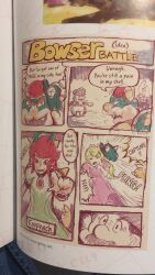 blonde_hair bowser comic crown dialogue dress femsub gloves hat jewelry koopeach long_hair maledom mario nintendo official possession princess princess_peach red_hair super_mario_bros. super_mario_odyssey text translated