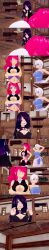  absurdres animal_ears aware black_hair blue_eyes cat_ears closed_eyes clothed cyanstargazer dialogue english_text fairy_tail fake_animal_ears female_only hair_covering_one_eye lisanna_strauss long_hair multicolored_eyes multiple_girls purple_eyes red_eyes sherry_blendy short_hair text white_eyes white_hair whitewash_eyes 