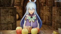  3d absurdres aqua_(konosuba) blue_hair breasts dochaunt drool female_only femsub goddess kono_subarashii_sekai_ni_shukufuku_wo! large_breasts long_hair solo spiral_eyes symbol_in_eyes watermark 