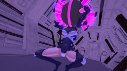  3d boots corruption female_only femsub gloves glowing grey_hair hasumi helmet high_heels koikatsu! leotard long_hair mission_mermaiden mobmobs opera_gloves resisting solo spread_legs squatting tech_control thigh_boots thighhighs 