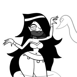 animated animated_gif apopop black_hair breasts coils dancer danny_phantom_(series) desiree femsub ghost happy_trance harem_outfit hypnotic_eyes jewelry long_hair nickelodeon simple_background smile snake spiral_eyes symbol_in_eyes western