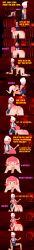  absurdres all_fours black_eyes breasts censored clothed dialogue english_text female_only femdom femsub kneeling mad_jacks milking milking_machine multiple_girls nintendo nipples nude pink_eyes pink_hair pokeball pokemon pussy short_hair sweat text whitney 