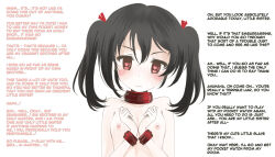  black_hair blush breasts brother_and_sister caption collar femsub flat_chest heart heart_eyes incest l-exander909_(manipper) love_live! love_live!_school_idol_project maledom manip nico_yazawa nipples red_eyes small_breasts symbol_in_eyes text topless tsundere twintails 