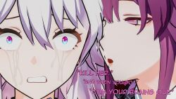  aware enemy_conversion english_text femdom femsub himeko_(honkai_star_rail) honkai_star_rail kafka_(honkai_star_rail) march_7th_(honkai_star_rail) not_(artist) orgasm_command tears text unhappy_trance 