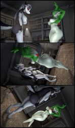3d animal_ears female_only femsub furry gardevoir helluva_boss hypnotic_dance large_ass large_breasts loona_(helluva_boss) nintendo nipples non-human_feet pokemon red_eyes sequence spiral_eyes tail wolf_girl zonkypones
