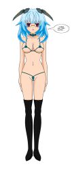 blue_hair boots breasts collar empty_eyes expressionless femsub infinite_stratos jimryu kanzashi_sarashiki large_breasts lingerie mewxxxx1_(manipper) short_hair standing standing_at_attention tech_control underwear