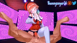  3d anal animated bare_legs bare_shoulders barefoot blush bottomless breasts earrings femdom finger_to_mouth hat heart_eyes hololive hololive_english hypnotic_screen kiara_takanashi large_breasts long_hair male_pov malesub nude open_mouth orange_hair penis pink_eyes pov pov_sub signature smile sound spread_legs strap-on thighhighs topless tyviania video wink 