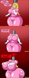  al_gx antenna ass_expansion breast_expansion breasts bucket_helmet comic dialogue english_text female_only femsub furry helmet huge_breasts hyper_breasts large_ass large_breasts nickelodeon nintendo pink_lipstick princess princess_peach sequence solo speech_bubble spongebob_squarepants_(series) super_mario_bros. tech_control text thick_thighs zombie_walk 