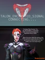 3d absurdres breasts drone female_only large_breasts moira_o&#039;deorain overwatch source_filmmaker supercasket text