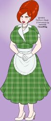  beehive_hair breasts domestication dress female_only feminization femsub freckles gloves gravity_falls green_eyes happy_trance heart_eyes high_heels large_breasts red_hair stepfordization tagme wendy_corduroy xxxx52 