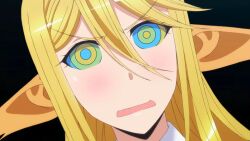  animal_ears animated animated_eyes_only animated_gif blonde_hair blush centorea_shianus female_only femsub horse_girl hypnotic_eyes ivatent_(manipper) kaa_eyes long_hair manip monster_girl monster_musume open_mouth unhappy_trance 