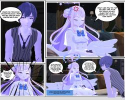  angel_girl angry blue_archive dagolord mika_(blue_archive) pink_eyes pink_hair sitting wings 