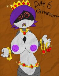 breasts female_only hypnotic_accessory hypnovember jewelry murder_drones purple_hair pussy robot robot_girl spiral_eyes tcross uzi_doorman