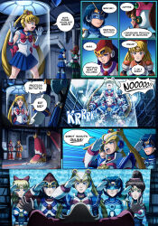 antenna before_and_after black_hair blonde_hair blue_hair brown_hair choker comic electricity femdom femsub glitcher gloves hypnotized_hypnotist long_hair maledom open_mouth opera_gloves ponytail ribbon robot robotization sailor_jupiter sailor_mars sailor_mercury sailor_moon sailor_moon_(series) sailor_venus saluting short_hair standing standing_at_attention stasis_tank tech_control text transformation twintails visor