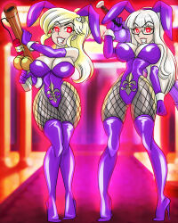  absurdres blonde_hair breasts bunny_ears bunny_girl bunnysuit cleavage corruption crimson_(stepfordcrimson) cuffs dildo evil_smile fake_animal_ears female_only femsub glowing glowing_eyes gun happy_trance high_heels jaclyn_(corruptionprincess) large_breasts large_lips legs long_hair original ponytail red_eyes saints_row sex_toy smile thigh_boots weapon zorro-zero 