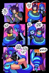  ahegao animal_ears before_and_after blue_hair blue_skin bottomless coils comic cum dialogue drool elf_ears femdom happy_trance hypnotic_eyes kaa_eyes malesub monster_girl naga_girl nude open_mouth orgasm orgasm_command penis psyfly ring_eyes signature smile snake_girl speech_bubble tailjob text tongue tongue_out topless undressing 