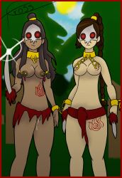  alternate_costume avatar_the_last_airbender breasts chains collar cum cum_in_pussy expressionless femsub hypnotic_mask katara mask nipple_piercing nipples tattoo tcross tribal ty_lee 