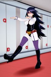 3d black_hair empty_eyes femsub large_breasts latinkaixa long_hair my_hero_academia nemuri_kayama zombie_walk
