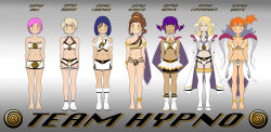 empty_eyes malamar_outfit mezzberry multiple_girls multiple_subs original pokemon team_hypno