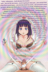  bra breasts caption cowgirl_position cumming_out_brain erection femdom hat hinata_hyuuga hypme_(manipper) hypnotic_eyes large_breasts long_hair looking_at_viewer male_pov malesub manip naruto_(series) nurse open_clothes orgasm_command penis pov pov_sub pubic_hair purple_hair spiral spiral_eyes symbol_in_eyes text thighhighs underwear 