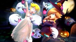  3d blonde_hair boo cosplay crown dazed drool earrings expressionless femsub ghost gloves glowing glowing_eyes licking nintendo onmodel3d open_mouth possession princess princess_peach princess_rosalina see-through super_mario_bros. tagme tongue tongue_out wedding_dress witch witch_hat 