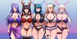  antlers bikini black_hair breasts byleth_eisner camilla_(fire_emblem_fates) chains cleavage corrin_(fire_emblem) erect_nipples_under_clothes expressionless female_only femsub fingering fire_emblem fire_emblem_awakening fire_emblem_fates fire_emblem_three_houses flower_in_hair glowing_eyes green_hair hair_covering_one_eye happy_trance huge_breasts large_breasts long_hair mental_chains multiple_girls multiple_subs navel nintendo open_mouth purple_hair robin_(fire_emblem_awakening) shinzu short_hair short_skirt skirt smile standing sub_on_sub tharja twintails white_hair 
