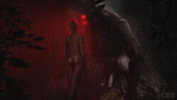  3d absurdres ass bottomless ciri cirilla_fiona_elen_riannon femsub fiend glowing glowing_eyes horns hypnotic_eyes large_penis maledom monster monster_boy nude penis the_witcher topless witcherres 