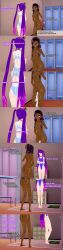  absurdres altered_common_sense anoni_(anoni_hypno) anoni_hypno bikini black_hair blue_eyes blush choker closed_eyes cum dark_skin dialogue english_text eye_color_change female_only femdom femsub long_hair masturbation masturbation_command mous_carter_(anoni_hypno) multiple_girls orgasm original pink_eyes purple_eyes purple_hair short_hair sling_bikini spiral spiral_eyes swimsuit symbol_in_eyes text twintails wet 