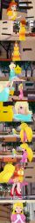 absurdres angry blonde_hair blue_eyes brown_hair censored closed_eyes clothed confused cyanstargazer dialogue english_text female_only hair_covering_one_eye long_hair multiple_girls nintendo princess princess_daisy princess_peach princess_rosalina pussy royalty scared super_mario_bros. super_smash_bros. text 
