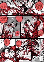  alien blush carnage_(marvel) chin_hold closed_eyes comic corruption empty_eyes enemy_conversion english_text erection eye_color_change hypnotized_dom hypnotized_hypnotist ilija_(isaty) kissing licking_lips long_tongue maledom malesub marvel_comics max_(maxspite) maxspite monochrome non-binary_dom nude open_mouth original penis pheromones possession red_eyes red_sclera sex sharp_teeth spider-man_(series) symbiote text torn_clothes twinning undressing yaoi 