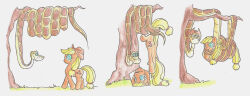  absurdres animals_only applejack blonde_hair cjsluggle coils comic dazed disney femsub freckles hanging_down happy_trance hat horse hypnotic_eyes kaa kaa_eyes long_hair maledom my_little_pony open_mouth smile snake spiral_eyes symbol_in_eyes tail tail_holding the_jungle_book western 
