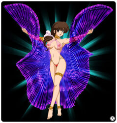 absurdres barefoot breasts brown_hair dancer dancing empty_eyes feet female_only femsub happy_trance kasumi_tendo large_breasts long_hair ranma_1/2 see-through tenzen