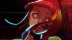 alien enemy_conversion femsub glowing_eyes gnosia parasite red_hair screenshot sq tagme tongue tongue_out