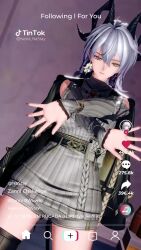  3d ahoge animated arm_bands asphyxiation ass belt bent_over bottomless bouncing_breasts breasts choker choking coat collarbone confused crossed_eyes crossover dancing earrings english_text femsub grey_hair hanging_breasts heart horns jewelry koikatsu! limp long_hair long_nails maledom mask multicolored_eyes muscle_boy music nail_polish nastay nipples orgasm pussy ring sex sin_sack sound speech_bubble squirting sweater symbol_in_eyes tail text thigh_gap thighhighs thighs tie tiktok tongue tongue_out touhou transformation user_interface video wuthering_waves zani_(wuthering_waves) 