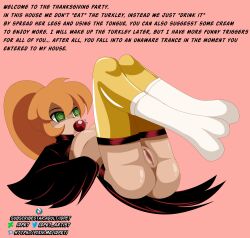 athena_(madjacks) clothed_exposure empty_eyes femsub idpet mass_hypnosis nude parody pet_play spiral_eyes thanksgiving