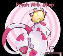 anus anykoe blonde_hair breasts collar cow_girl furry horns hypnotic_drink hypnotic_food hypnotic_milk ipnosa_(dial_liyon) milk milking original pov_sub pussy signature spiral succubus tail text transparent_background