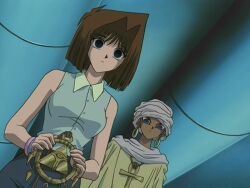 breasts brown_hair empty_eyes expressionless femsub large_breasts short_hair standing standing_at_attention tea_gardner yu-gi-oh!