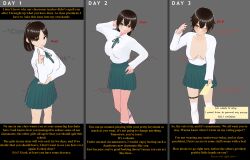 black_hair breasts femsub heart_eyes maledom manip school_uniform spiral_eyes text vroid