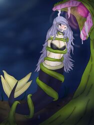  absurdres androgynous androgynous_dom blush bondage breasts camilla_(fire_emblem_fates) empty_eyes femsub fire_emblem fire_emblem_fates fish_girl imminent_vore large_breasts long_hair mermaid monster nintendo open_mouth peril plant purple_hair shaded-seraphim story tentacles underwater 