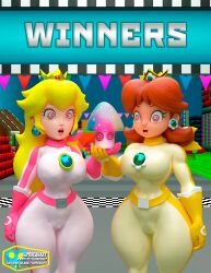  3d blender blonde_hair bodysuit brown_hair earrings femsub gloves hypno-shroom multiple_girls multiple_subs nintendo open_mouth plants_vs._zombies princess_daisy princess_peach spiral_eyes super_mario_bros. supercasket tagme 
