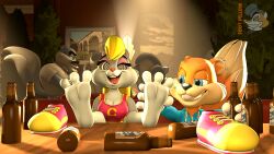 3d berri blonde_hair bottle cleavage conker conker&#039;s_bad_fur_day eyelashes feet femsub foot_focus furry happy_trance maledom non-human_feet open_mouth shoes smile spiral_eyes squirrel_boy squirrel_girl tagme tongue_out watermark