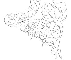barefoot coils disney femsub forked_tongue greyscale hypnofur hypnotic_eyes kaa kaa_eyes lineart monochrome open_mouth original short_hair snake the_jungle_book tongue tongue_out
