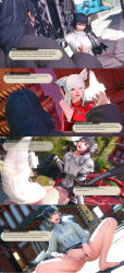 3d absurdres ass bare_legs barefoot black_hair blue_eyes bottomless character_request dazed edengpose edenhianne eye_color_change feet femdom femsub final_fantasy final_fantasy_xiv fox_girl from_behind gloves heterochromia kercy_(hypnokerc) long_hair miqo'te one_eye_open orange_eyes original outdoors plum_the_matchmaker possession short_hair smile square_enix squatting tail thighs white_hair wink